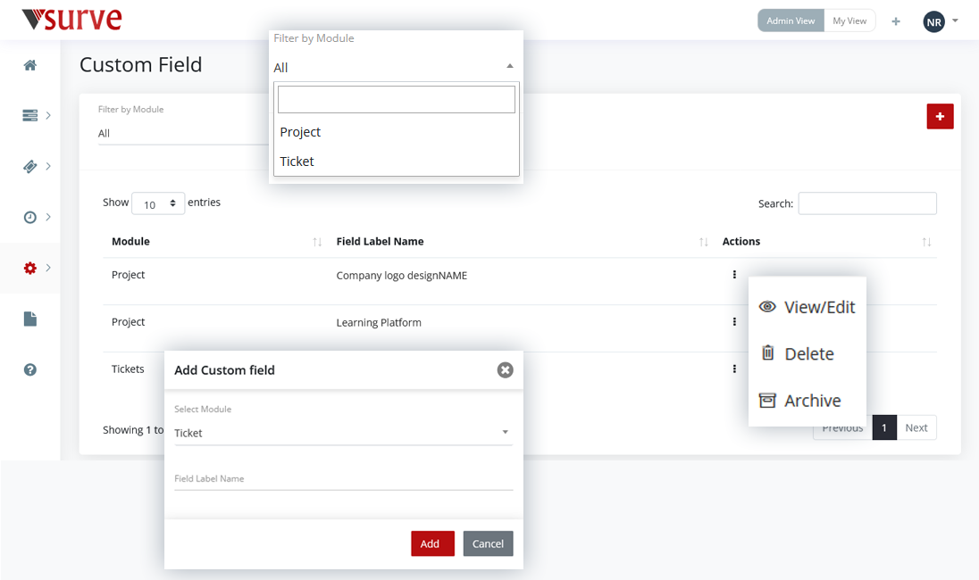 Custom fields creation